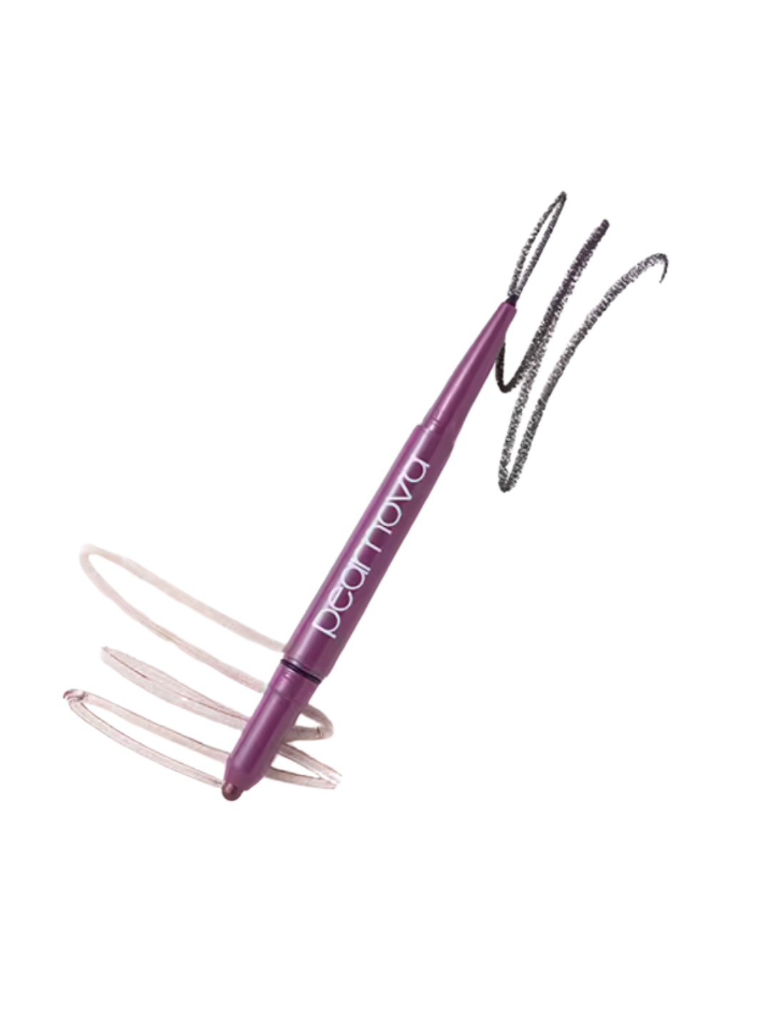 Purple eyeshadow and eyeliner pen with visible branding on a white background
